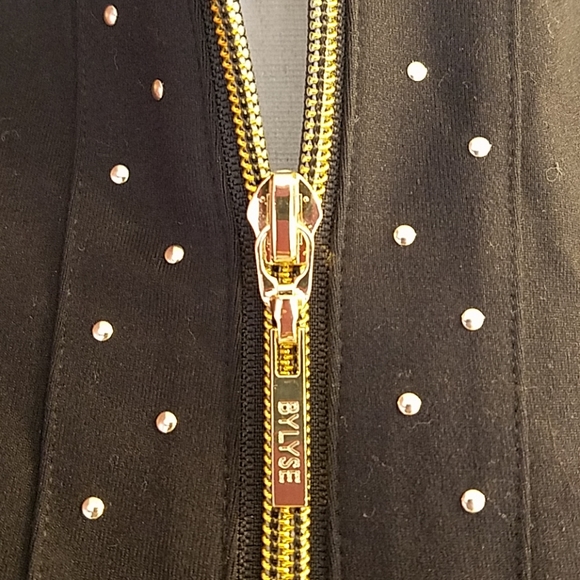 NWOT Blyse Black with Gold Studs/Zipper Jacket XS - Picture 2 of 5